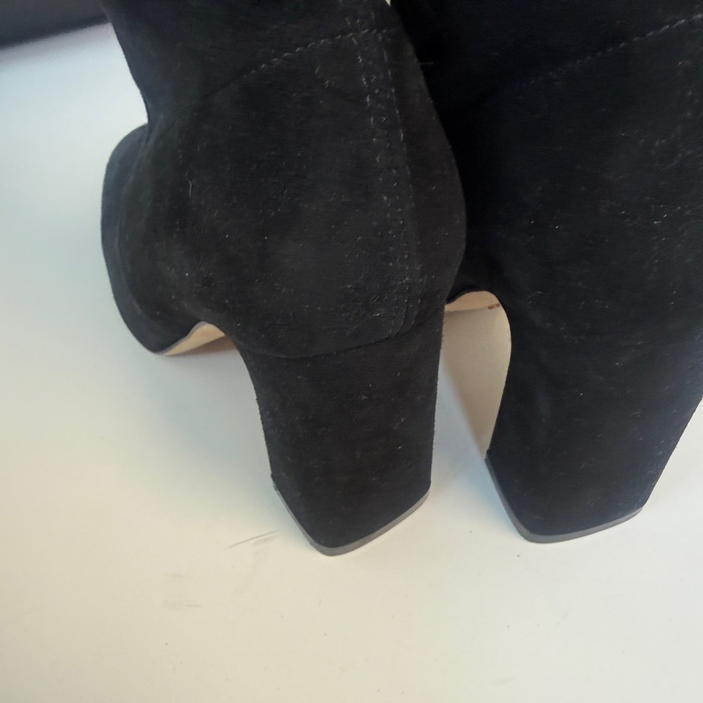 Stuart Weitzman Tieland Over-the-Knee Suede Boots Black Block Heel Size 37 - Picture 12 of 13